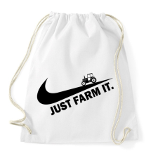 PRINTFASHION Just farm it - Sportzsák, Tornazsák - Fehér tornazsák