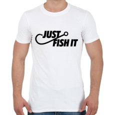 PRINTFASHION Just fish it márkaparódia horgászoknak - Férfi póló - Fehér