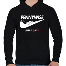 PRINTFASHION Just FLOAT it! - Férfi kapucnis pulóver - Fekete férfi pulóver, kardigán