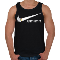 PRINTFASHION Just hit it!! - Férfi atléta - Fekete