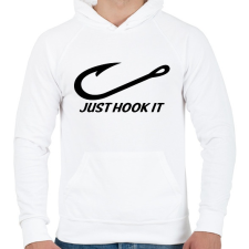 PRINTFASHION Just hook it 2 - Férfi kapucnis pulóver - Fehér férfi pulóver, kardigán