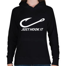 PRINTFASHION Just hook it - Női kapucnis pulóver - Fekete női pulóver, kardigán