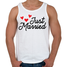 PRINTFASHION Just Married - Férfi atléta - Fehér atléta, trikó