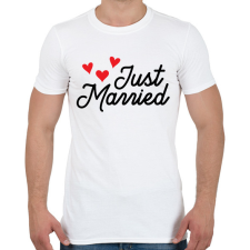 PRINTFASHION Just Married - Férfi póló - Fehér férfi póló