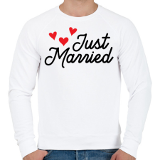 PRINTFASHION Just Married - Férfi pulóver - Fehér férfi pulóver, kardigán