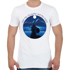 PRINTFASHION Just me, my guitar and the moon - Férfi póló - Fehér