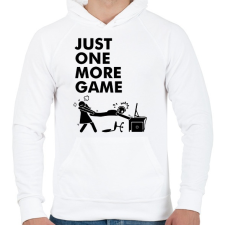 PRINTFASHION Just one more game  - Férfi kapucnis pulóver - Fehér férfi pulóver, kardigán