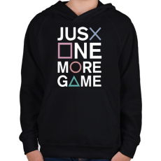 PRINTFASHION Just one more game - Gyerek kapucnis pulóver - Fekete