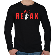 PRINTFASHION Just Relax kutyus - Férfi hosszú ujjú póló - Fekete