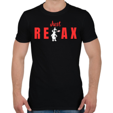 PRINTFASHION Just Relax kutyus - Férfi póló - Fekete