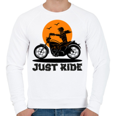 PRINTFASHION Just Ride - Férfi pulóver - Fehér