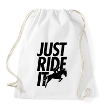 PRINTFASHION Just Ride It - Sportzsák, Tornazsák - Fehér tornazsák