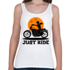 PRINTFASHION Just Ride - Női atléta - Fehér női trikó