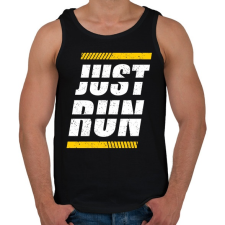 PRINTFASHION Just Run - Férfi atléta - Fekete atléta, trikó