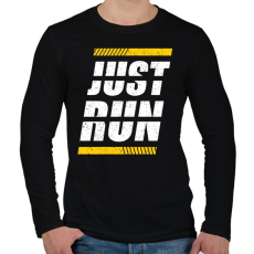 PRINTFASHION Just Run - Férfi hosszú ujjú póló - Fekete
