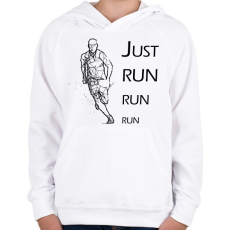 PRINTFASHION Just run - Gyerek kapucnis pulóver - Fehér