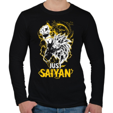 PRINTFASHION Just Saiyan - Férfi hosszú ujjú póló - Fekete férfi póló