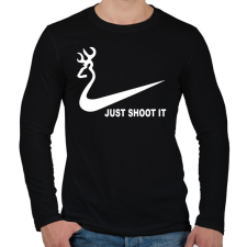 PRINTFASHION Just shoot it - Férfi hosszú ujjú póló - Fekete férfi póló