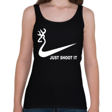 PRINTFASHION Just shoot it - Női atléta - Fekete női trikó