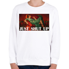 PRINTFASHION Just shut up - Gyerek pulóver - Fehér gyerek pulóver, kardigán