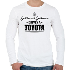PRINTFASHION Just the real Gentleman - Toyota - Férfi hosszú ujjú póló - Fehér férfi póló