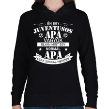 PRINTFASHION Juventusos apa - Női kapucnis pulóver - Fekete női pulóver, kardigán