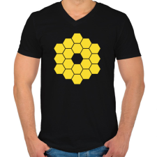 PRINTFASHION JWST James Webb Space Telescope - Férfi V-nyakú póló - Fekete férfi póló