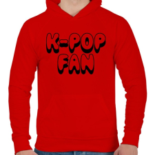 PRINTFASHION K-POP rajongó - Férfi kapucnis pulóver - Piros férfi pulóver, kardigán