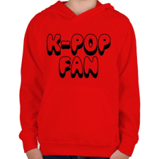 PRINTFASHION K-POP rajongó - Gyerek kapucnis pulóver - Piros gyerek pulóver, kardigán