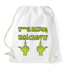 PRINTFASHION K**va boldog karácsonyt Grincs - Sportzsák, Tornazsák - Fehér tornazsák