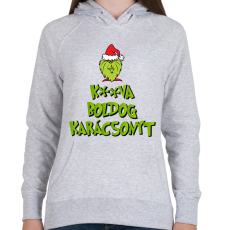 PRINTFASHION K**va Boldog Karácsonyt - Női kapucnis pulóver - Sport szürke