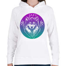 PRINTFASHION kábitott farkas - Női kapucnis pulóver - Fehér női póló