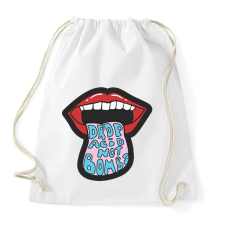 PRINTFASHION Kábszit dobj, ne bombát - Sportzsák, Tornazsák - Fehér tornazsák