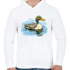 PRINTFASHION Kacsa - Férfi kapucnis pulóver - Fehér