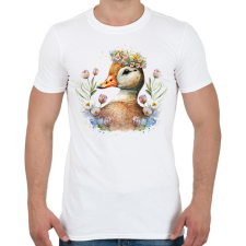 PRINTFASHION Kacsa virágokkal - Férfi póló - Fehér férfi póló