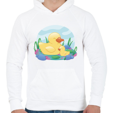 PRINTFASHION Kacsák - Férfi kapucnis pulóver - Fehér