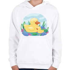 PRINTFASHION Kacsák - Gyerek kapucnis pulóver - Fehér