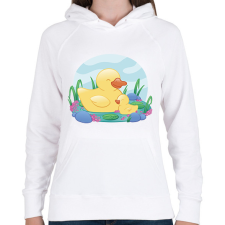 PRINTFASHION Kacsák - Női kapucnis pulóver - Fehér női pulóver, kardigán