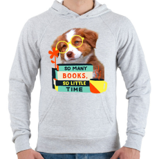 PRINTFASHION Kacsavadász retriever kutya könyvekkel - Férfi kapucnis pulóver - Sport szürke