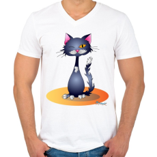 PRINTFASHION Kacsintcic - Férfi V-nyakú póló - Fehér