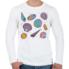 PRINTFASHION Kagylók - Férfi hosszú ujjú póló - Fehér
