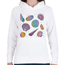 PRINTFASHION Kagylók - Női kapucnis pulóver - Fehér női pulóver, kardigán