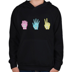 PRINTFASHION Kaiji Anime - Gyerek kapucnis pulóver - Fekete
