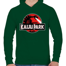 PRINTFASHION Kaiju park - Férfi kapucnis pulóver - Sötétzöld
