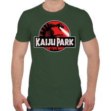 PRINTFASHION Kaiju park - Férfi póló - Katonazöld férfi póló