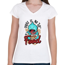 PRINTFASHION Kaja - Női V-nyakú póló - Fehér női póló