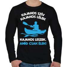 PRINTFASHION Kajakos leszek - Férfi hosszú ujjú póló - Fekete férfi póló