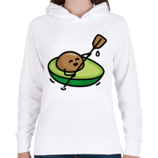 PRINTFASHION Kajakozó avokádó  - Női kapucnis pulóver - Fehér női pulóver, kardigán