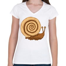 PRINTFASHION Kakaós csiga - Női V-nyakú póló - Fehér női póló