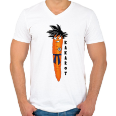 PRINTFASHION Kakarot - Férfi V-nyakú póló - Fehér